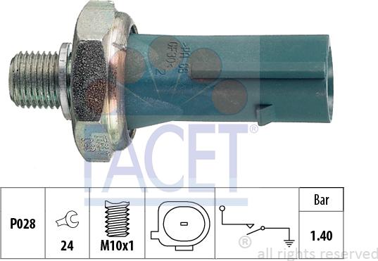 FACET 7.0171 - Sensore, Pressione olio www.autoricambi360.it