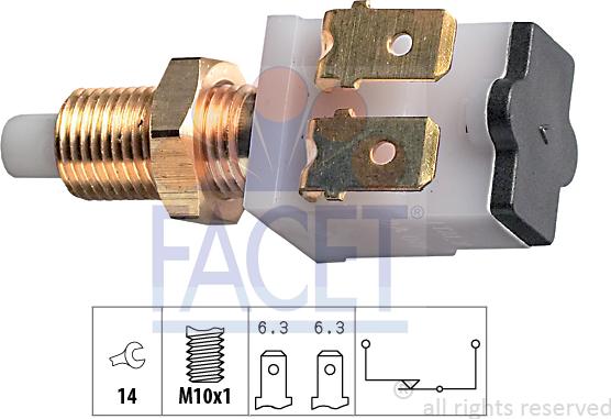 FACET 7.1007 - Interruttore luce freno www.autoricambi360.it