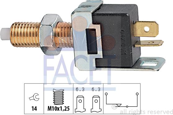 FACET 7.1017 - Interruttore luce freno www.autoricambi360.it