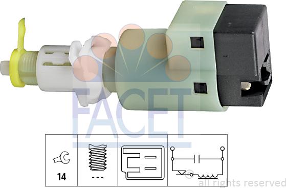 FACET 7.1107 - Interruttore luce freno www.autoricambi360.it