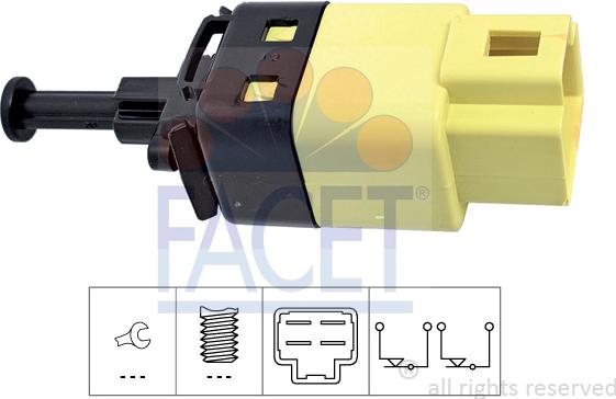 FACET 7.1264 - Interruttore luce freno www.autoricambi360.it