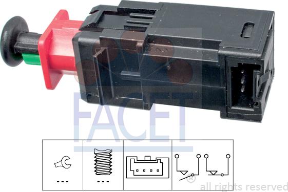 FACET 7.1208 - Interruttore luce freno www.autoricambi360.it