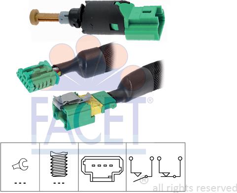 FACET 7.1213K - Interruttore luce freno www.autoricambi360.it