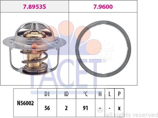 FACET 7.8953 - Termostato, Refrigerante www.autoricambi360.it