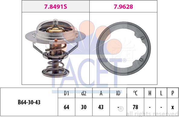 FACET 7.8496 - Termostato, Refrigerante www.autoricambi360.it