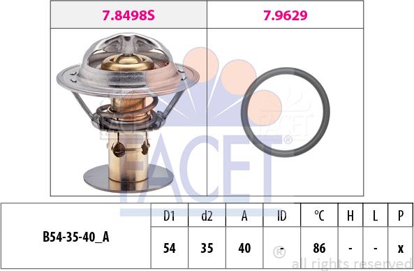 FACET 7.8498 - Termostato, Refrigerante www.autoricambi360.it