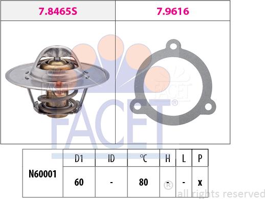 FACET 7.8465 - Termostato, Refrigerante www.autoricambi360.it