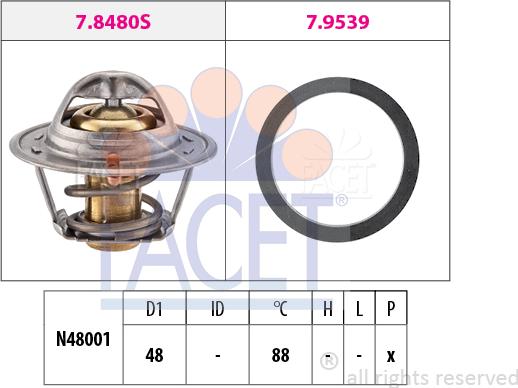 FACET 7.8480 - Termostato, Refrigerante www.autoricambi360.it