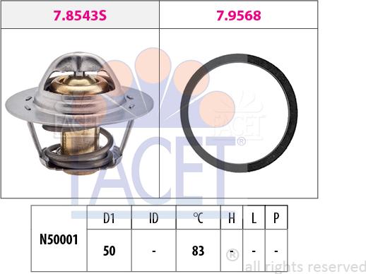 FACET 7.8543 - Termostato, Refrigerante www.autoricambi360.it