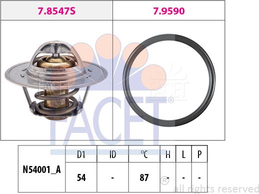 FACET 7.8547 - Termostato, Refrigerante www.autoricambi360.it
