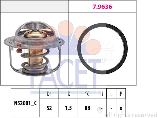 FACET 7.8554 - Termostato, Refrigerante www.autoricambi360.it