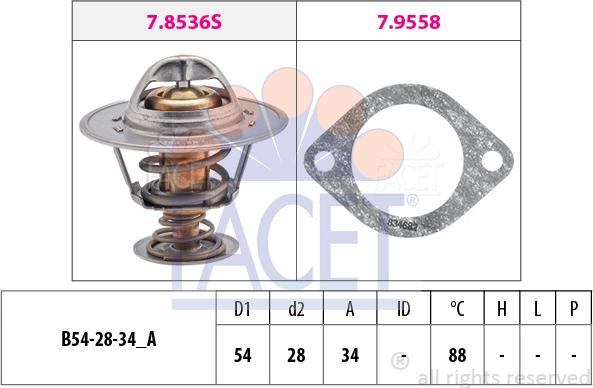 FACET 7.8536 - Termostato, Refrigerante www.autoricambi360.it