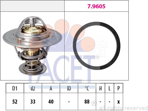 FACET 7.8537 - Termostato, Refrigerante www.autoricambi360.it
