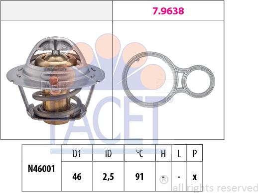 FACET 7.8524 - Termostato, Refrigerante www.autoricambi360.it