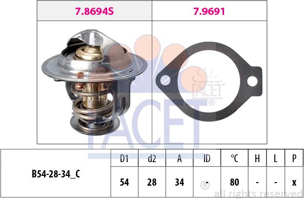 FACET 7.8694 - Termostato, Refrigerante www.autoricambi360.it