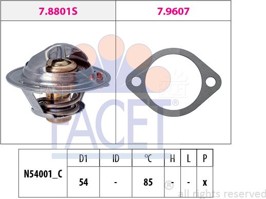 FACET 7.8801 - Termostato, Refrigerante www.autoricambi360.it