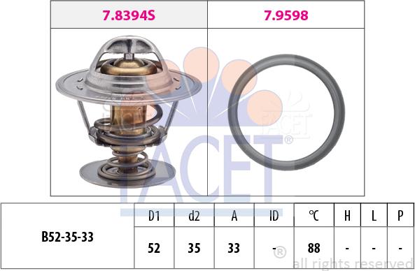 FACET 7.8394 - Termostato, Refrigerante www.autoricambi360.it