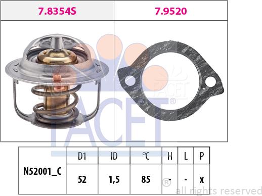 FACET 7.8354 - Termostato, Refrigerante www.autoricambi360.it