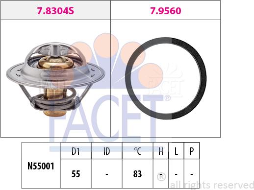 FACET 7.8304 - Termostato, Refrigerante www.autoricambi360.it