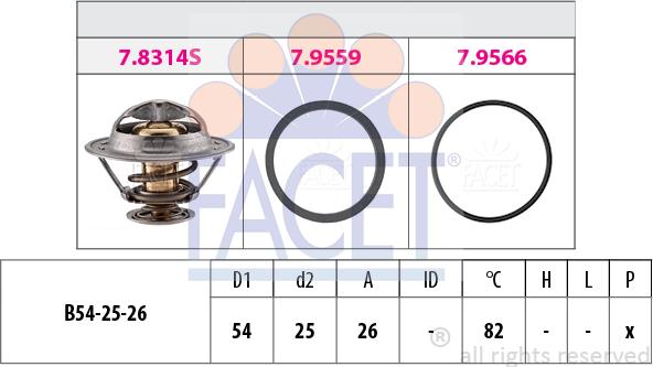 FACET 7.8314 - Termostato, Refrigerante www.autoricambi360.it