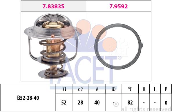 FACET 7.8383 - Termostato, Refrigerante www.autoricambi360.it