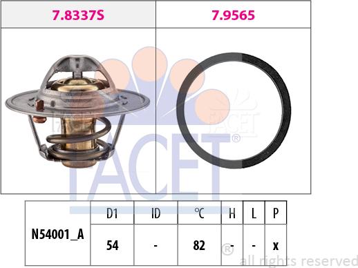 FACET 7.8334 - Termostato, Refrigerante www.autoricambi360.it