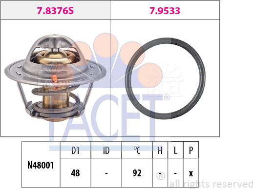 FACET 7.8376 - Termostato, Refrigerante www.autoricambi360.it