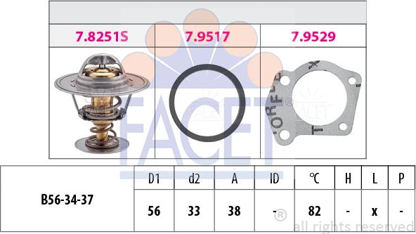 FACET 7.8251 - Termostato, Refrigerante www.autoricambi360.it