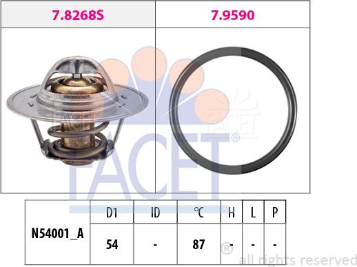 FACET 7.8268 - Termostato, Refrigerante www.autoricambi360.it