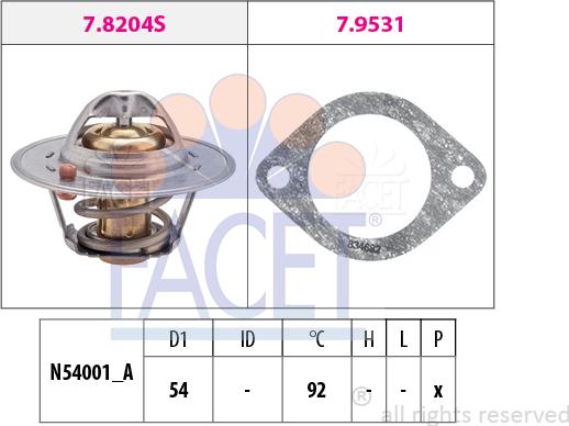 FACET 7.8204 - Termostato, Refrigerante www.autoricambi360.it