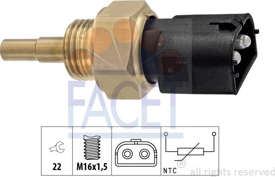 FACET 7.3409 - Sensore, Temperatura refrigerante www.autoricambi360.it
