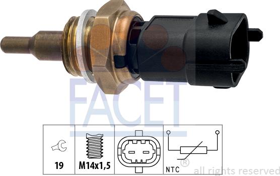 FACET 7.3411 - Sensore, Temperatura refrigerante www.autoricambi360.it