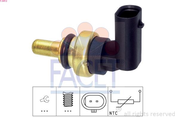 FACET 7.3412 - Sensore, Temperatura refrigerante www.autoricambi360.it