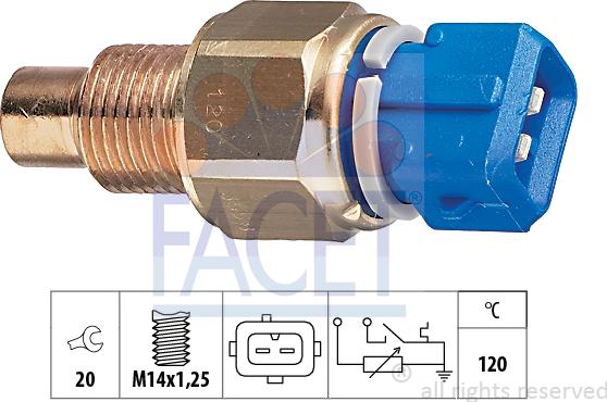 FACET 7.3558 - Sensore, Temperatura refrigerante www.autoricambi360.it