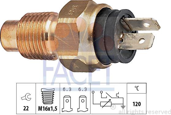 FACET 7.3509 - Sensore, Temperatura refrigerante www.autoricambi360.it