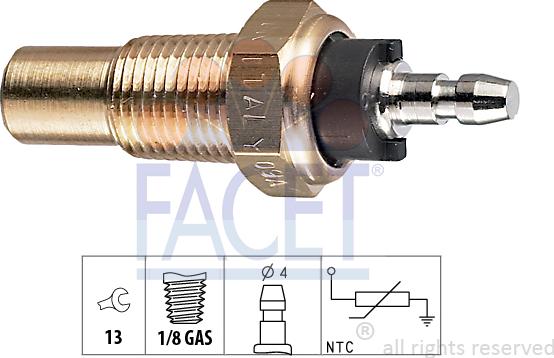 FACET 7.3052 - Sensore, Temperatura refrigerante www.autoricambi360.it