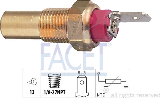 FACET 7.3069 - Sensore, Temperatura refrigerante www.autoricambi360.it