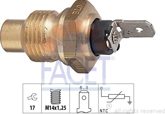 FACET 7.3007 - Sensore, Temperatura refrigerante www.autoricambi360.it