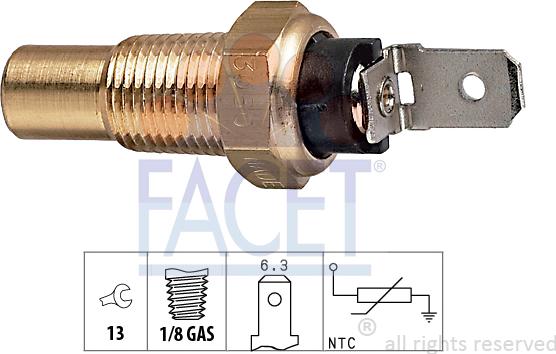 FACET 7.3080 - Sensore, Temperatura refrigerante www.autoricambi360.it