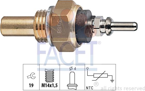 FACET 7.3088 - Sensore, Temperatura refrigerante www.autoricambi360.it