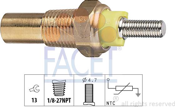 FACET 7.3028 - Sensore, Temperatura refrigerante www.autoricambi360.it