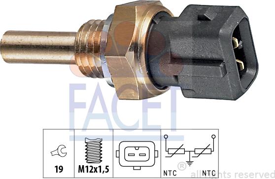 FACET 7.3192 - Sensore, Temperatura refrigerante www.autoricambi360.it
