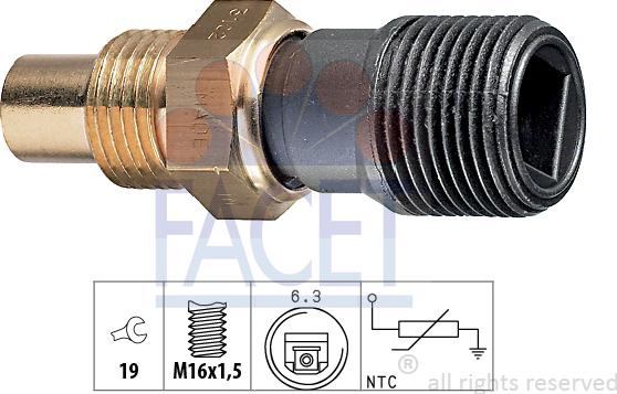 FACET 7.3102 - Sensore, Temperatura refrigerante www.autoricambi360.it