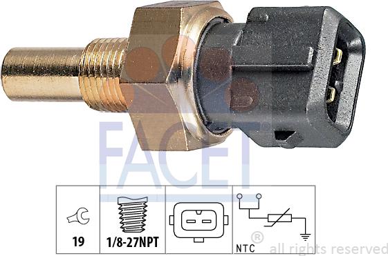 FACET 7.3119 - Sensore, Temperatura refrigerante www.autoricambi360.it