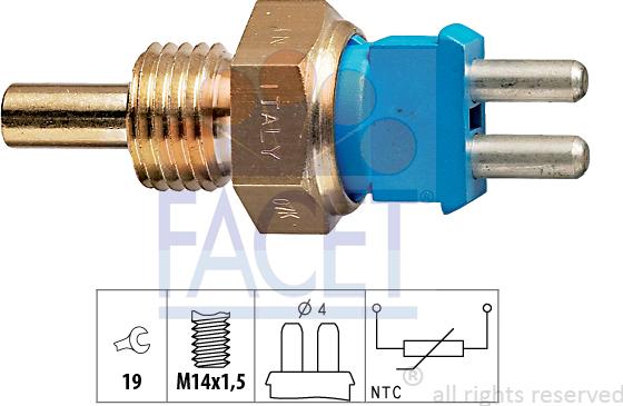 FACET 7.3139 - Sensore, Temperatura refrigerante www.autoricambi360.it