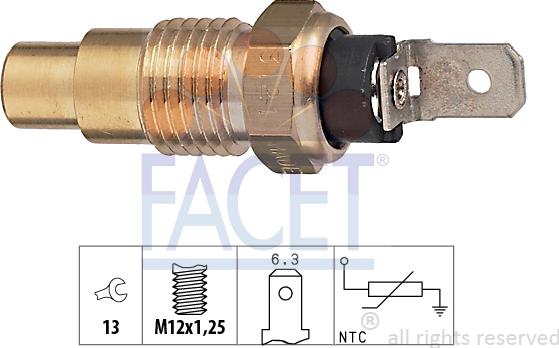 FACET 7.3121 - Sensore, Temperatura refrigerante www.autoricambi360.it