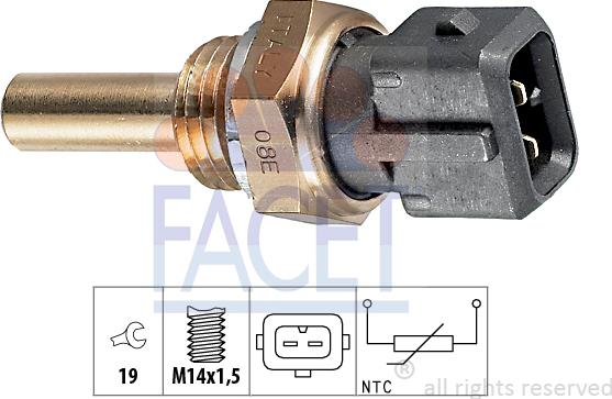 FACET 7.3176 - Sensore, Temperatura refrigerante www.autoricambi360.it
