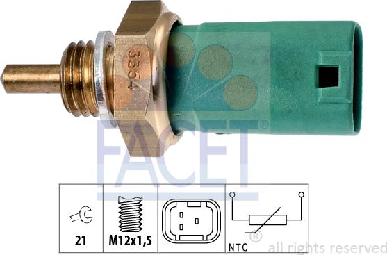 FACET 7.3354 - Sensore, Temperatura refrigerante www.autoricambi360.it