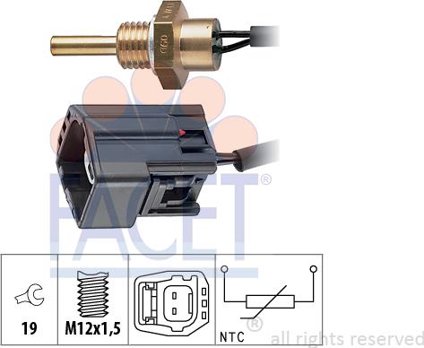 FACET 7.3304 - Sensore, Temperatura refrigerante www.autoricambi360.it