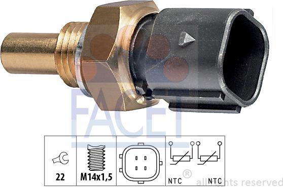 FACET 7.3316 - Sensore, Temperatura refrigerante www.autoricambi360.it